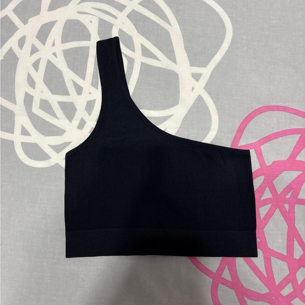 H&M Black Seamless One Shoulder Top